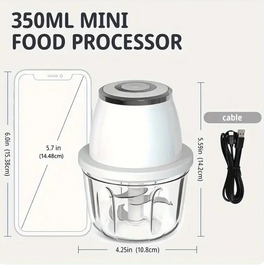 Electric Mini Vegetable Chopper – Portable USB Garlic, Onion, Meat & Salad Cutter for Kitchen