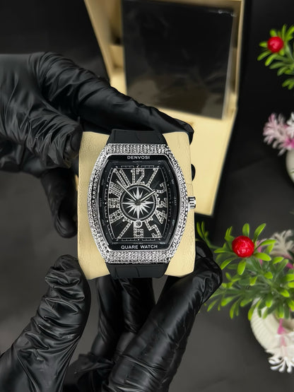 Denvosi Luxury Diamond Studded Strap Men’s Watch Elegant Durable Stylish Premium Choice For Parties Daily Wear And Special Occasions | Green