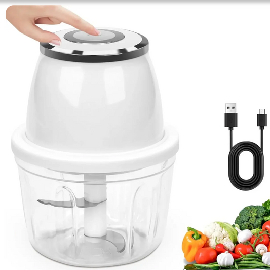 Electric Mini Vegetable Chopper – Portable USB Garlic, Onion, Meat & Salad Cutter for Kitchen